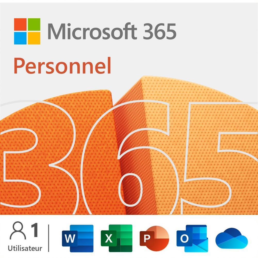 Microsoft 365 Personnel 1 utilisateur Abonnement 12 mois Téléchargement