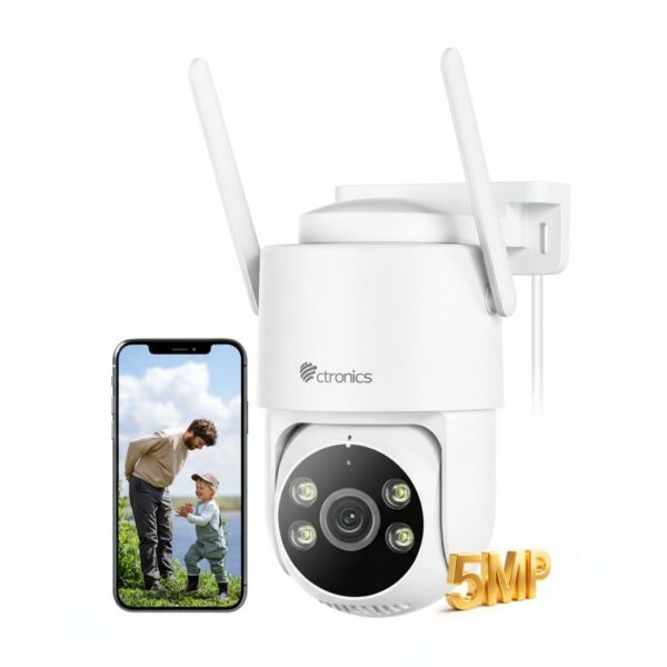 CTRONICS Caméra de Surveillance WiFi 5MP
